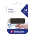 VERBATIM Flash Disk 64GB Store 'n' Go Slider, černá