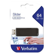 VERBATIM Flash Disk 64GB Store 'n' Go Slider, černá