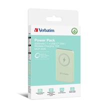 VERBATIM Powerbanka Charge 'n' Go, Magnetická, 5000 mAh, USB-C, Zelená