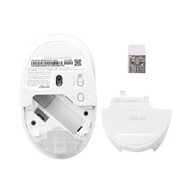 ASUS Fragrance Mouse MD101/Ergonomická/Optická/2 400 DPI/USB+BT/Bílá