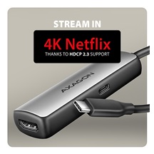 AXAGON RVC-HI8KPD, USB-C -> HDMI 2.1 redukce / adaptér, 8K/60Hz, 4K/144Hz, HDR10+, PD100W