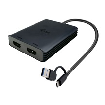 i-tec USB-A/USB-C Dual 4K HDMI Video Adapter