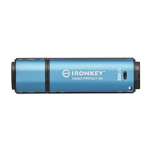 Kingston IronKey Vault Privacy 50/256GB/USB 3.2/USB-A/Modrá