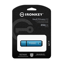 Kingston IronKey Vault Privacy 50/256GB/USB 3.2/USB-A/Modrá