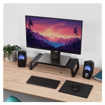 TRUST MONTA GLASS MONITOR STAND BLK