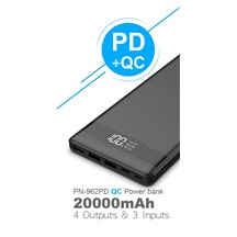 VIKING POWER BANK PN-962PD QC3.0 20000mah, QUICK CHARGE 3.0, Černá