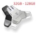 VIKING USB FLASH DISK 3.0 4v1 128GB, S KONCOVKOU APPLE LIGHTNING, USB-C, MICRO USB, USB3.0, černá