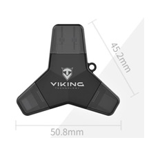 VIKING USB FLASH DISK 3.0 4v1 128GB, S KONCOVKOU APPLE LIGHTNING, USB-C, MICRO USB, USB3.0, černá