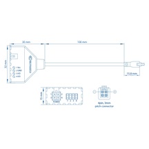 Teltonika 4-pin napájecí adaptér s I/O svorkovnicí