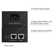 TP-Link POE370S 10G PoE injektor, 802.3af/at/bt, 60W