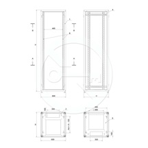 Solarix Rozvaděč LC-50 42U, 600x1000 RAL 7035, skleněné dveře