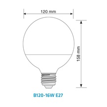 THREELINE B120-16W E27 HELIO, LED žárovka s paticí E27