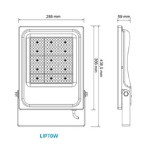 THREELINE LIP70WBN12065-4000K LIVERPOOL, Reflektorové svítidlo s optikou, IP65, 70W, osvit 120x65°