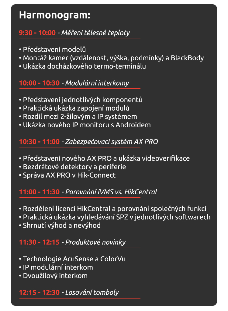 Miniwan roadshow- Harmonogram